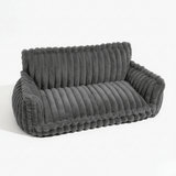 Fluffy Orthopedic Dog Bed for Large & Extra Large Dogs, Calming Plush Sofa Bed with Curved Bolster Support and Egg-Crate Foam Base