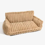 Fluffy Orthopedic Dog Bed for Large & Extra Large Dogs, Calming Plush Sofa Bed with Curved Bolster Support and Egg-Crate Foam Base