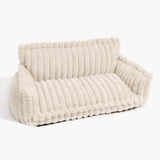 Fluffy Orthopedic Dog Bed for Large & Extra Large Dogs, Calming Plush Sofa Bed with Curved Bolster Support and Egg-Crate Foam Base