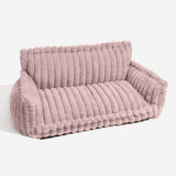 Fluffy Orthopedic Dog Bed for Large & Extra Large Dogs, Calming Plush Sofa Bed with Curved Bolster Support and Egg-Crate Foam Base