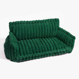 Fluffy Orthopedic Dog Bed for Large & Extra Large Dogs, Calming Plush Sofa Bed with Curved Bolster Support and Egg-Crate Foam Base