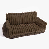 Fluffy Orthopedic Dog Bed for Large & Extra Large Dogs, Calming Plush Sofa Bed with Curved Bolster Support and Egg-Crate Foam Base