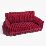 Fluffy Orthopedic Dog Bed for Large & Extra Large Dogs, Calming Plush Sofa Bed with Curved Bolster Support and Egg-Crate Foam Base