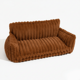 Fluffy Orthopedic Dog Bed for Large & Extra Large Dogs, Calming Plush Sofa Bed with Curved Bolster Support and Egg-Crate Foam Base