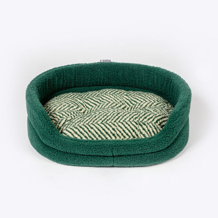 Sherpa Fleece Green Herringbone Slumber Bed