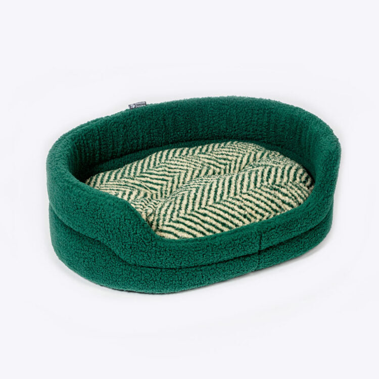 Sherpa Fleece Green Herringbone Slumber Bed