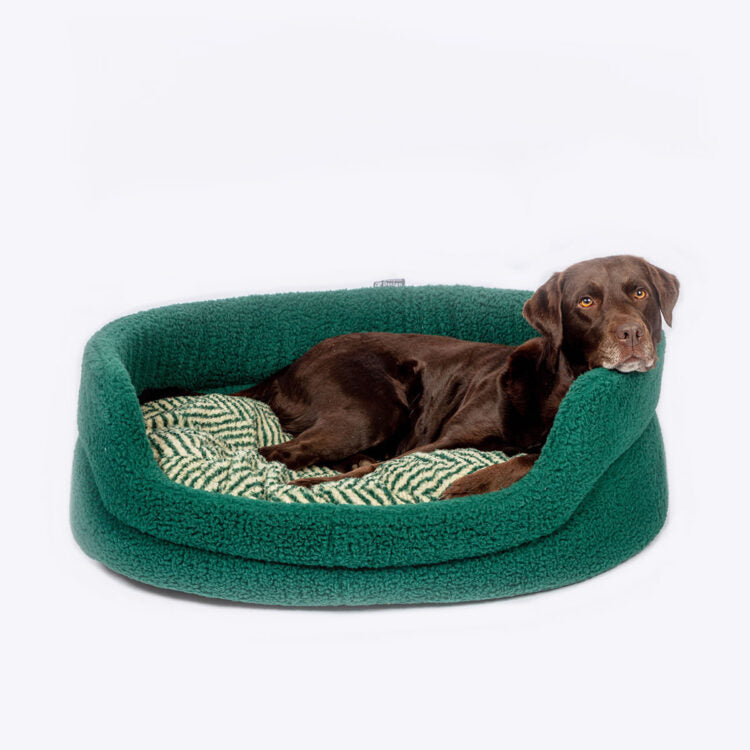 Sherpa Fleece Green Herringbone Slumber Bed