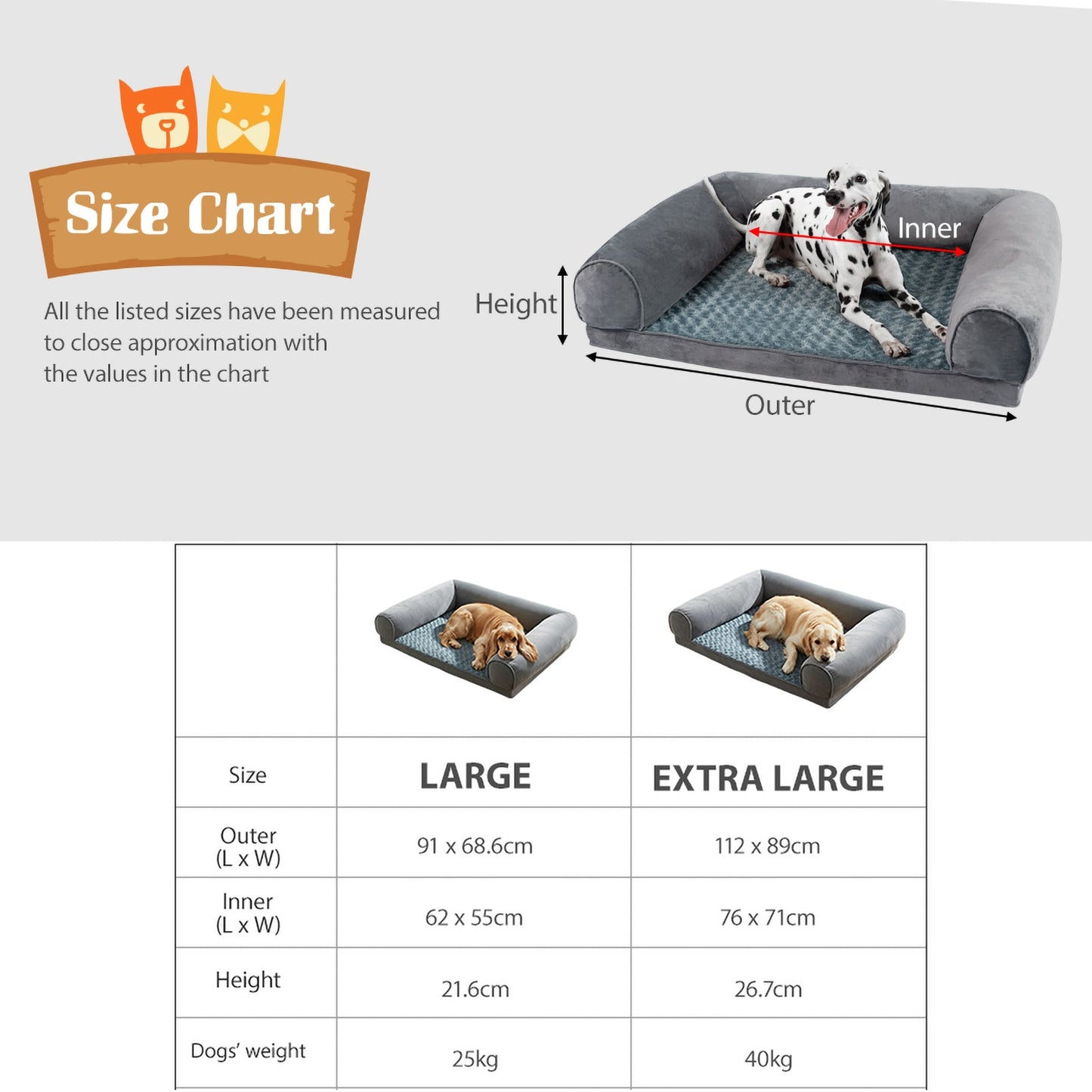 Joint & Spine Support Large Dog Bed,Roomy Soft Foam Mattress