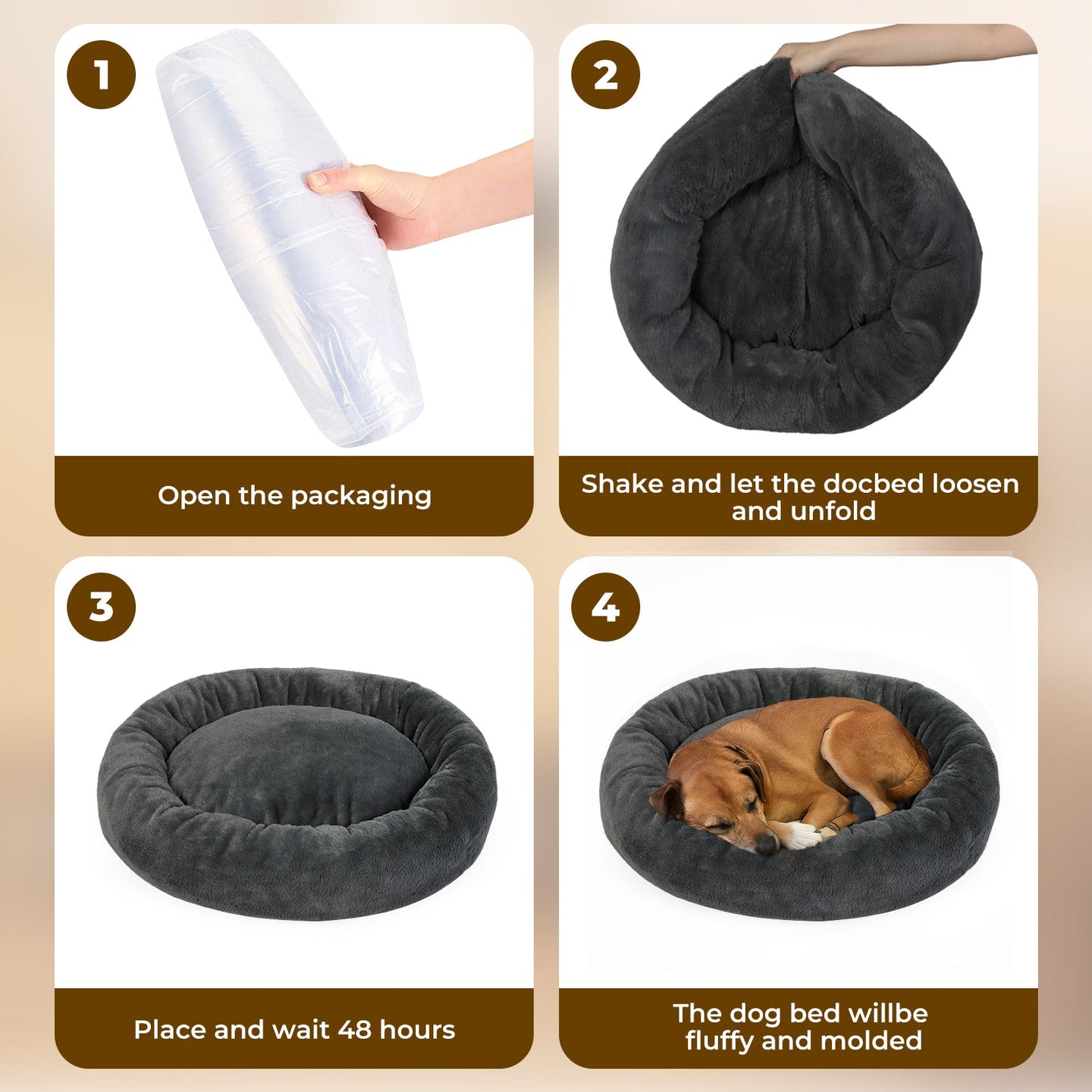 Small Dog Bed Donut Cushion Calming