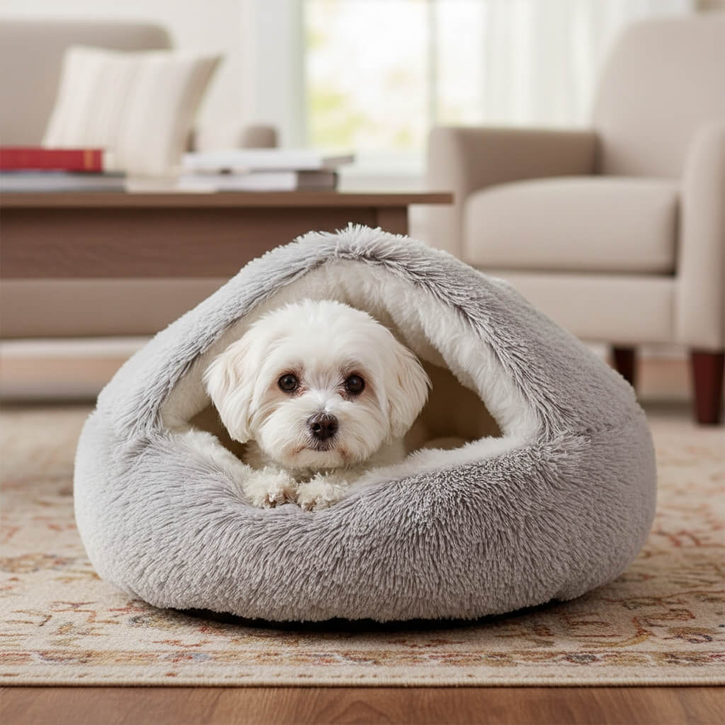Cozy Plush  Pet Cave Bed